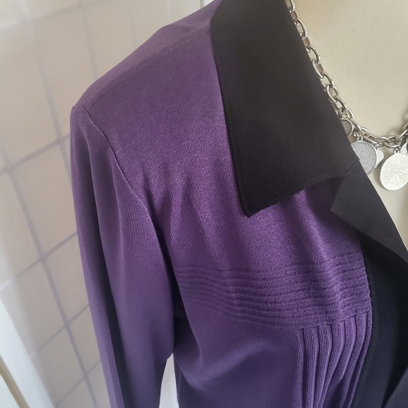 MISOOK Vintage Cardigan Sweater Purple Black Large - Picture 6 of 9